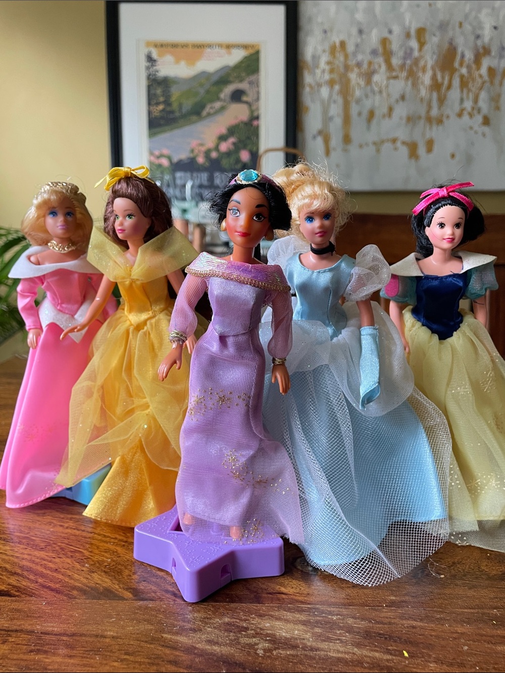 5 Disney Musical Princess 6.5" Dolls Figures Mattel Vintage Used